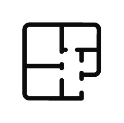 The image is a simple, black-and-white line drawing that appears to represent a stylized puzzle piece.